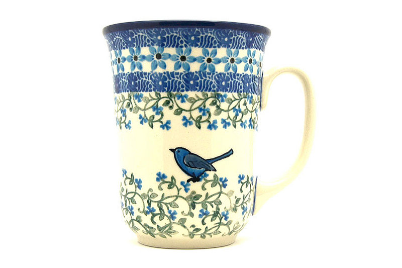 Polish Pottery Mug - 16 oz. Bistro - Song Bird
