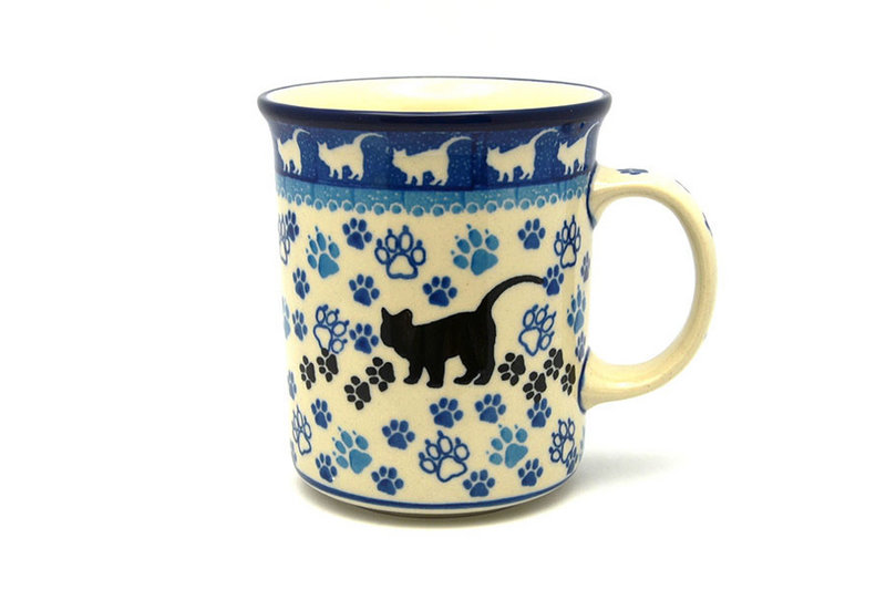 Polish Pottery Mug - Big Straight Sided - Boo Boo Kitty