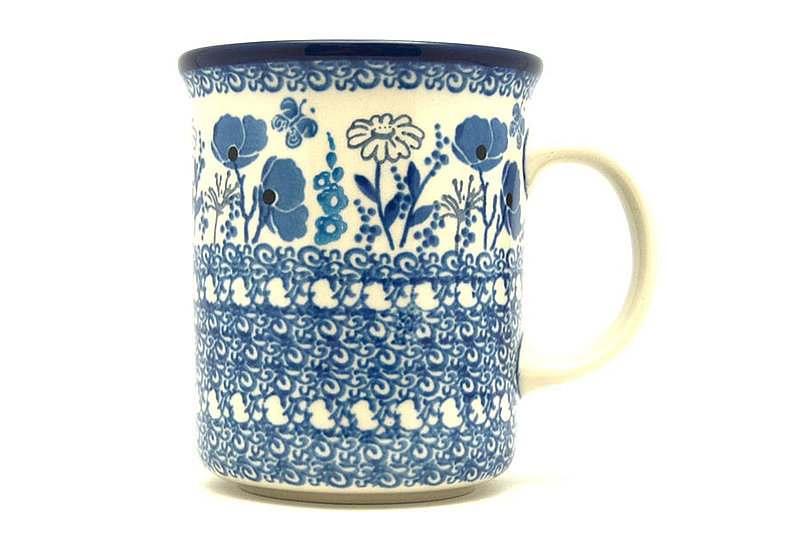 Polish Pottery Mug - Big Straight Sided - Garden of joy