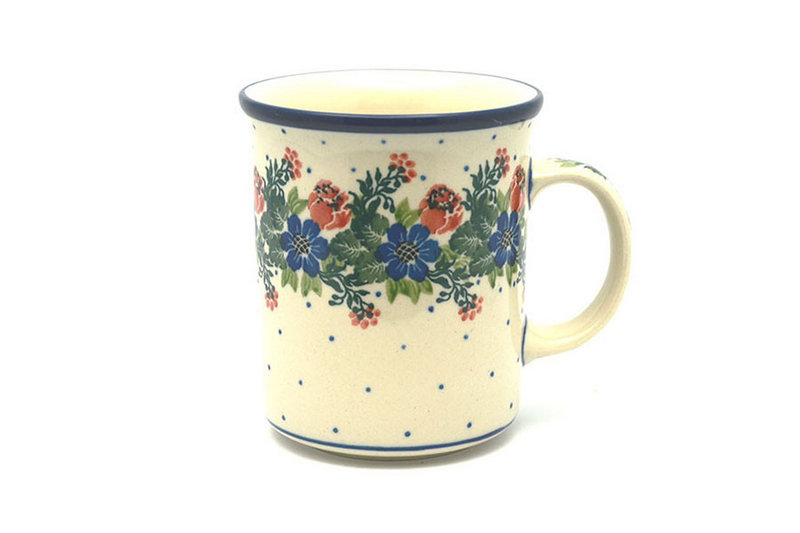 Ceramika Artystyczna Polish Pottery Mug - Big Straight Sided - Garden Party B13-1535a (Ceramika Artystyczna)