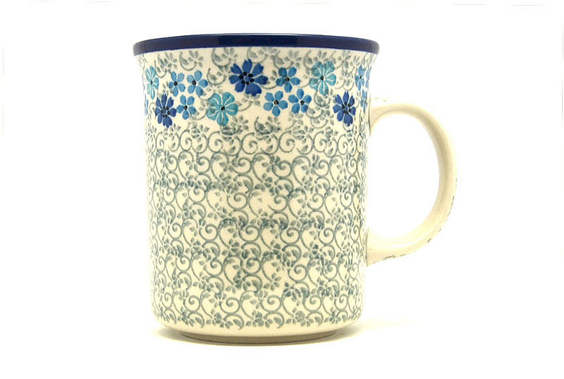 Polish Pottery Mug - Big Straight Sided - Sea Blossom
