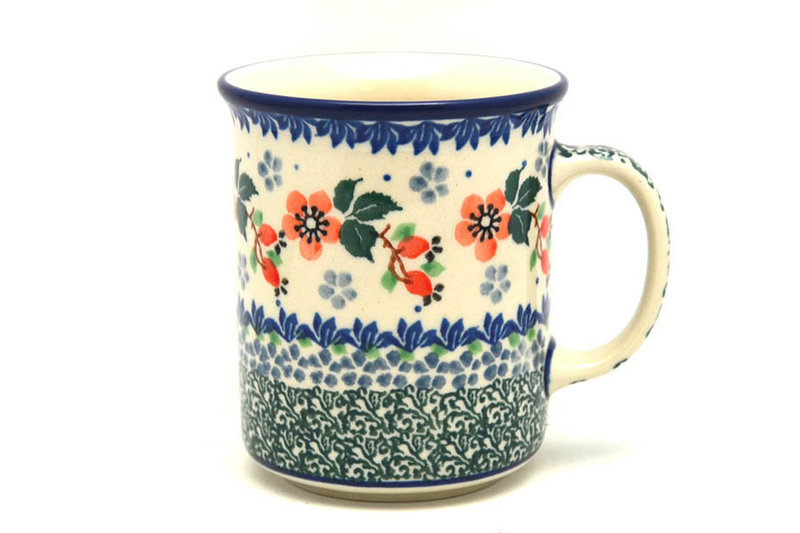 Ceramika Artystyczna Polish Pottery Mug - Straight Sided - Cherry Blossom 236-2103a (Ceramika Artystyczna)