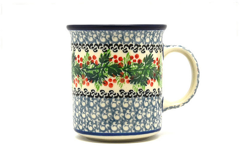 Ceramika Artystyczna Polish Pottery Mug - Straight Sided - Holly Berry 236-1734a (Ceramika Artystyczna)