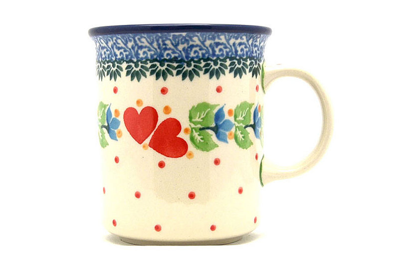 Ceramika Artystyczna Polish Pottery Mug - Straight Sided - Sweet Hearts 236-2732a (Ceramika Artystyczna)