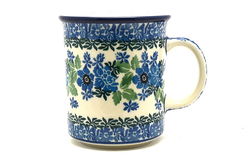 Polish Pottery Mug - Straight Sided - Wild Indigo