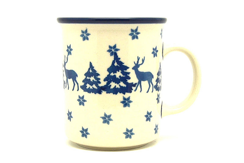 Polish Pottery Mug - Straight Sided - Winter Forest