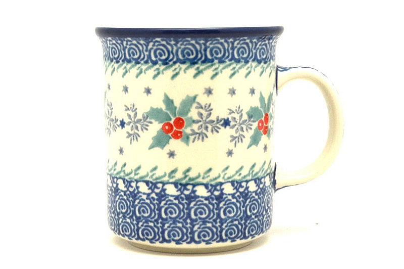 Ceramika Artystyczna Polish Pottery Mug - Straight Sided - Winter Holly 236-2973a (Ceramika Artystyczna)