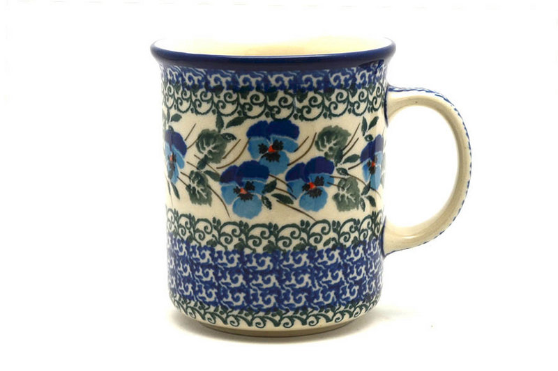Polish Pottery Mug - Straight Sided - Winter Viola