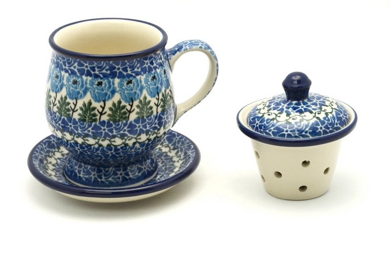 Ceramika Artystyczna Polish Pottery Mug - with Infuser - Antique Rose 122-1390a (Ceramika Artystyczna)