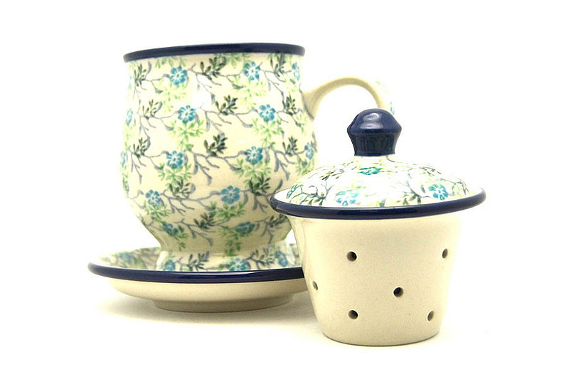 Polish Pottery Mug - with Infuser - Summer Ivy