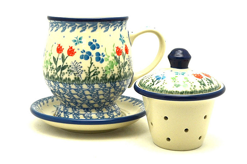 Ceramika Artystyczna Polish Pottery Mug - with Infuser - Tulip Horizon 122-2903a (Ceramika Artystyczna)
