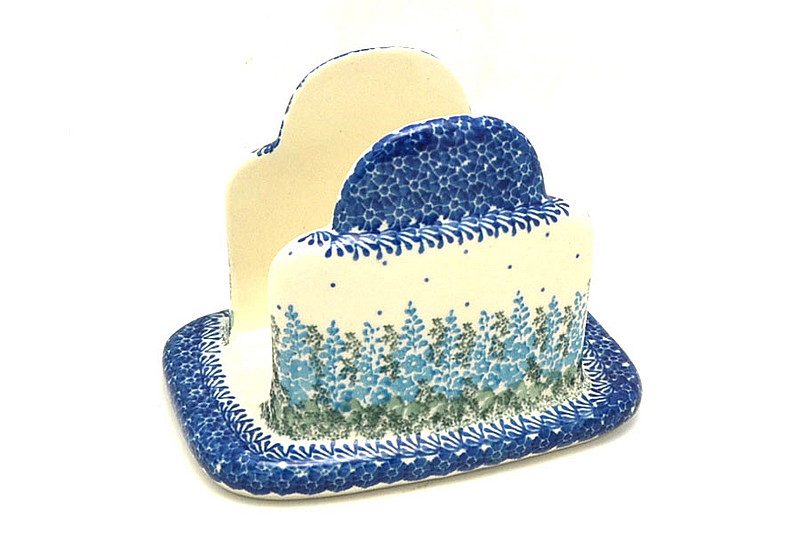Ceramika Artystyczna Polish Pottery Napkin Holder - Virginia Blue Bells 487-3279a (Ceramika Artystyczna)