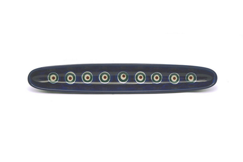Ceramika Artystyczna Polish Pottery Olive Boat - Peacock 923-054a (Ceramika Artystyczna)
