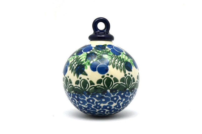 Polish Pottery Ornament - Ball - Huckleberry