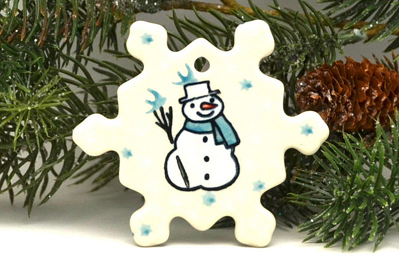 Ceramika Artystyczna Polish Pottery Ornament - Snowflake - Jack Frost A88-2798a (Ceramika Artystyczna)