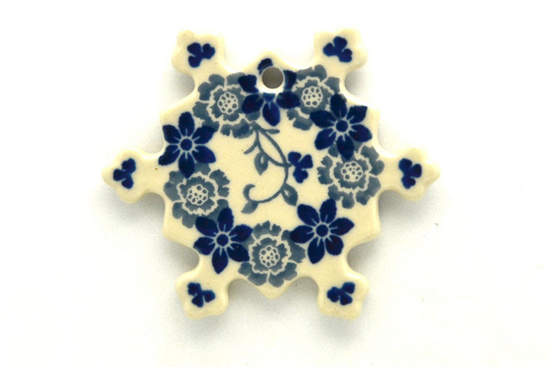 Ceramika Artystyczna Polish Pottery Ornament - Snowflake - Silver Lace A88-2158a (Ceramika Artystyczna)