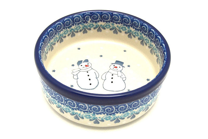 Ceramika Artystyczna Polish Pottery Pet Dish - 10 oz. - Frost & Flurry 365-2793a (Ceramika Artystyczna)