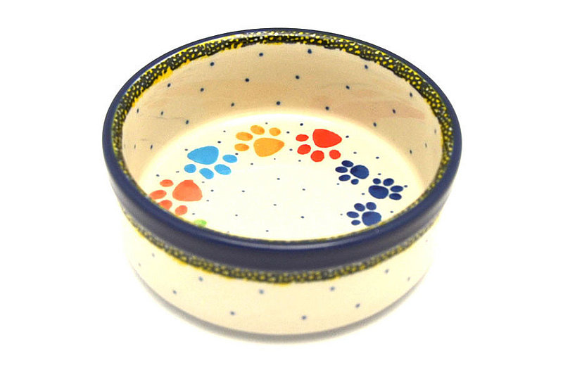Ceramika Artystyczna Polish Pottery Pet Dish - 10 oz. - Paw Prints 365-1769a (Ceramika Artystyczna)