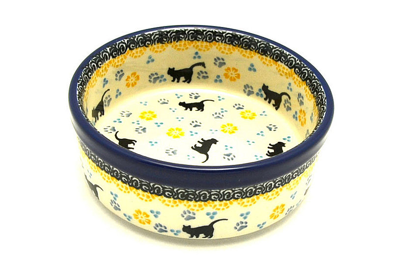 Ceramika Artystyczna Polish Pottery Pet Dish - 10 oz. - Purr-snickety 365-2153a (Ceramika Artystyczna)