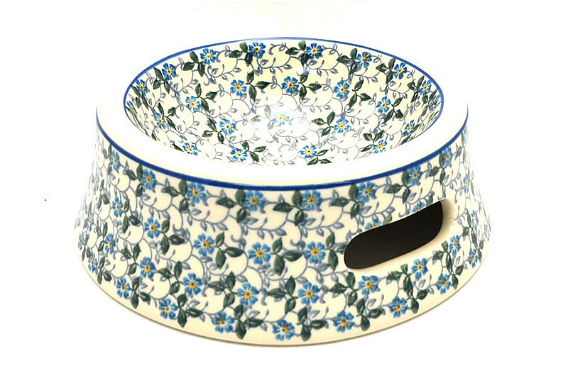 Polish Pottery Pet Food/Water Dish - 16 oz. - Forget-Me-Knot