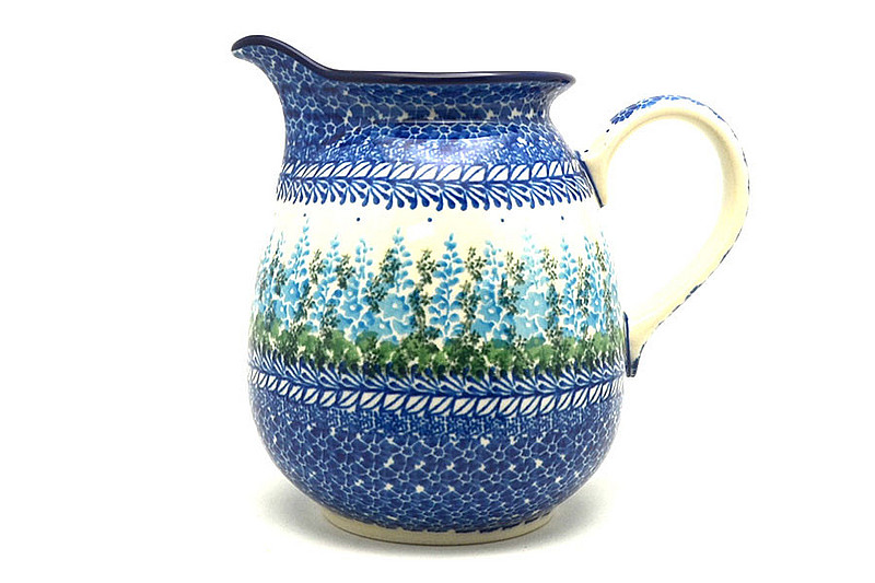 Ceramika Artystyczna Polish Pottery Pitcher - 1 quart - Virginia Blue Bells 078-3279a (Ceramika Artystyczna)
