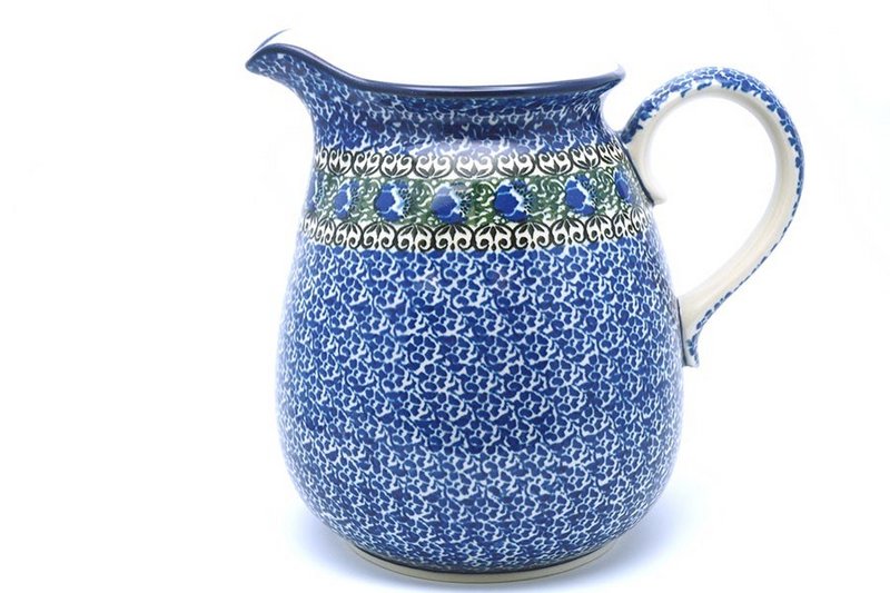 Polish Pottery Pitcher - 2 quart - Peacock Feather