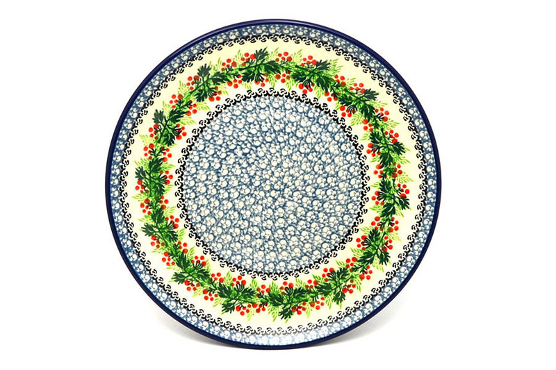 Polish Pottery Plate - 10" Dinner - Holly Berry