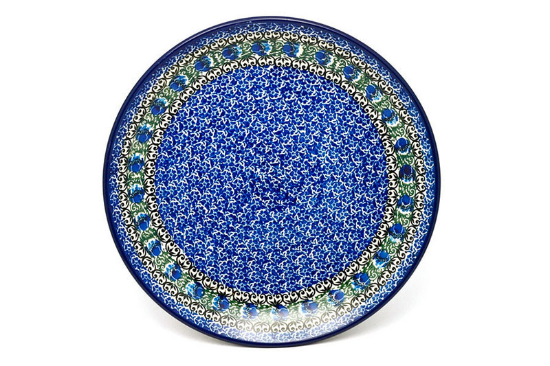 Polish Pottery Plate - 10" Dinner - Peacock Feather