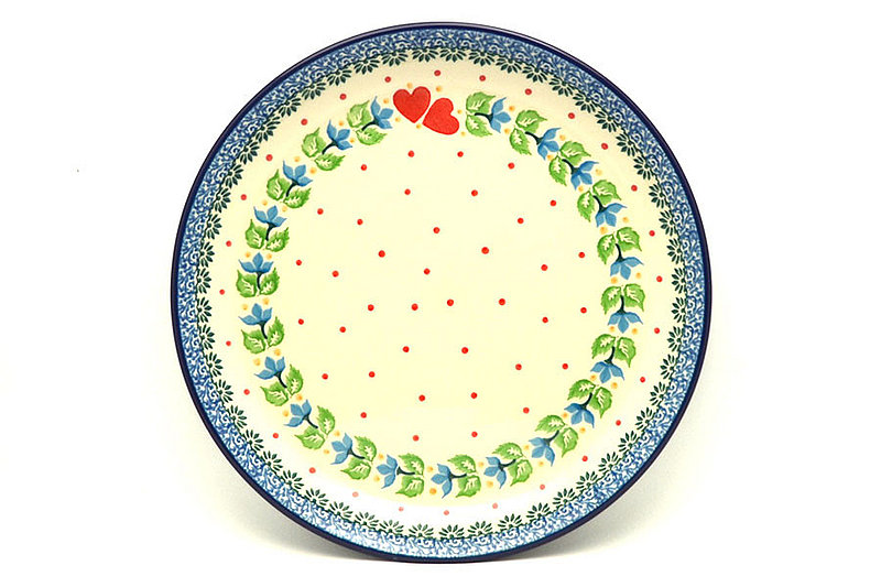 Polish Pottery Plate - 9 1/2" Luncheon - Sweet Hearts