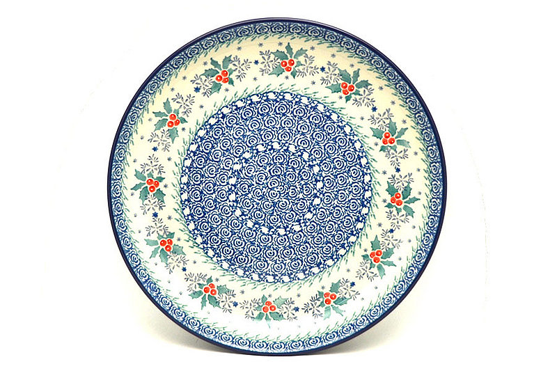 Ceramika Artystyczna Polish Pottery Plate - 9 1/2" Luncheon - Winter Holly 302-2973a (Ceramika Artystyczna)