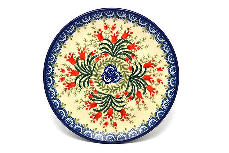 Ceramika Artystyczna Polish Pottery Plate - Bread & Butter (6 1/4") - Crimson Bells 261-1437a (Ceramika Artystyczna)