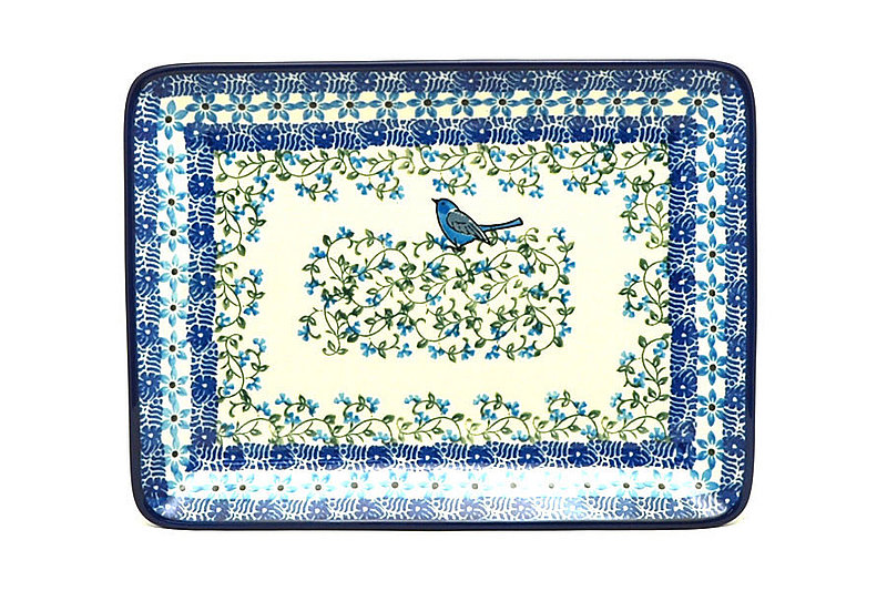 Ceramika Artystyczna Polish Pottery Plate - Rectangular - Song Bird 111-1932a (Ceramika Artystyczna)