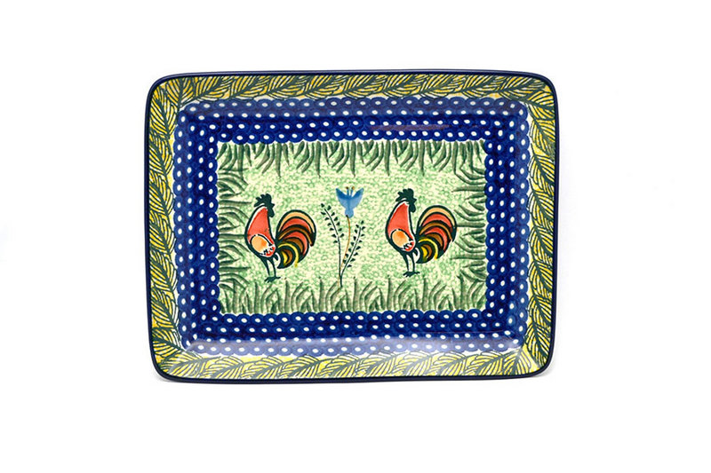 Ceramika Artystyczna Polish Pottery Plate - Rectangular - Unikat Signature U2663 111-U2663 (Ceramika Artystyczna)