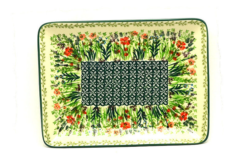 Polish Pottery Plate - Rectangular - Unikat Signature U4335