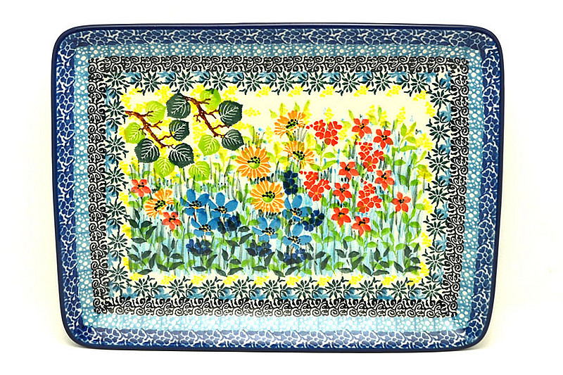 Ceramika Artystyczna Polish Pottery Plate - Rectangular - Unikat Signature U5187 111-U5187 (Ceramika Artystyczna)