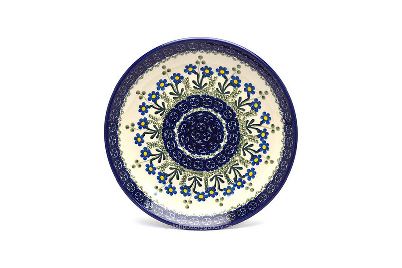 Ceramika Artystyczna Polish Pottery Plate - Salad/Dessert (7 3/4") - Blue Spring Daisy 086-614a (Ceramika Artystyczna)