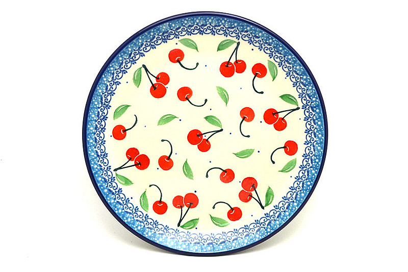 Ceramika Artystyczna Polish Pottery Plate - Salad/Dessert (7 3/4") - Cherry Pie 086-2715a (Ceramika Artystyczna)