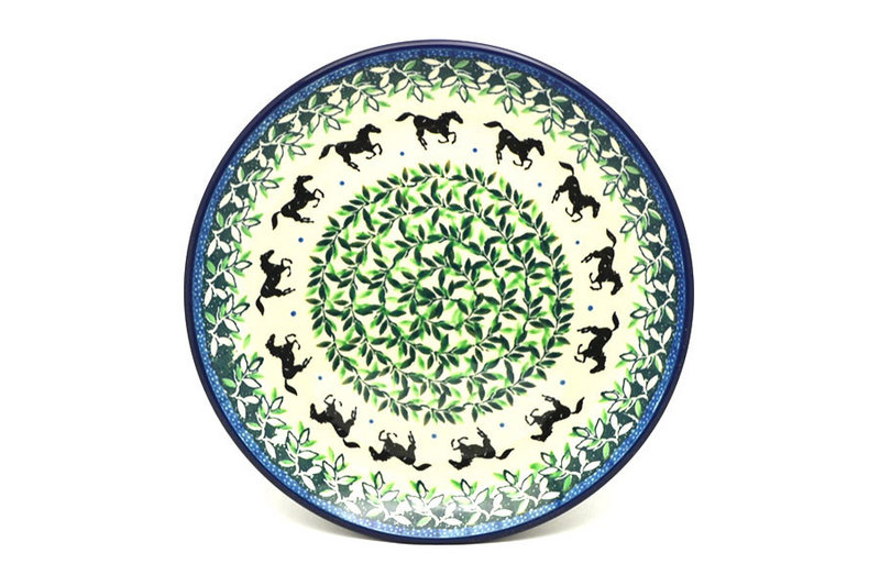 Polish Pottery Plate - Salad/Dessert (7 3/4") - Dark Horse