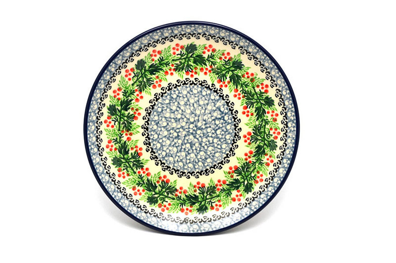Ceramika Artystyczna Polish Pottery Plate - Salad/Dessert (7 3/4") - Holly Berry 086-1734a (Ceramika Artystyczna)