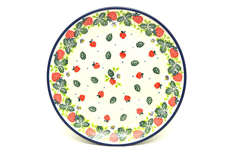 Polish Pottery Plate - Salad/Dessert (7 3/4") - Strawberry Field