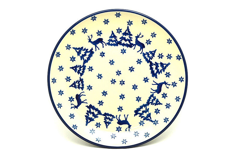 Polish Pottery Plate - Salad/Dessert (7 3/4") - Winter Forest