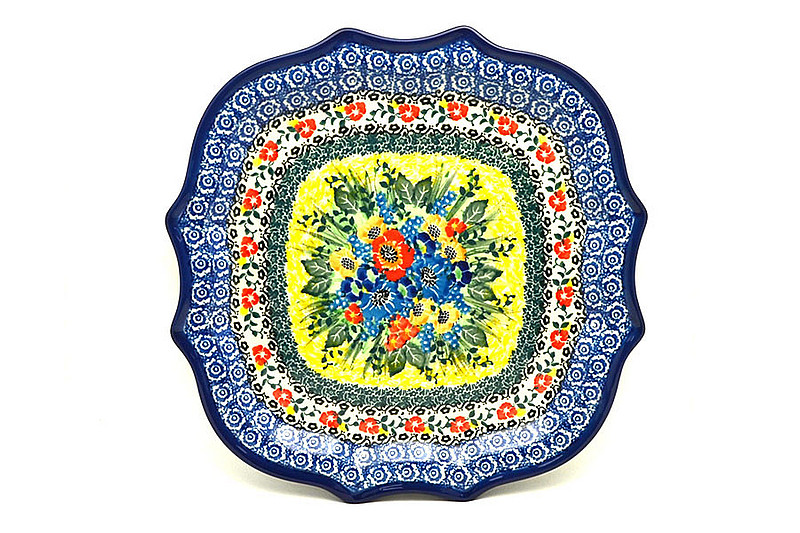 Ceramika Artystyczna Polish Pottery Plate - Serpentine Edge - Unikat Signature U4578 507-U4578 (Ceramika Artystyczna)