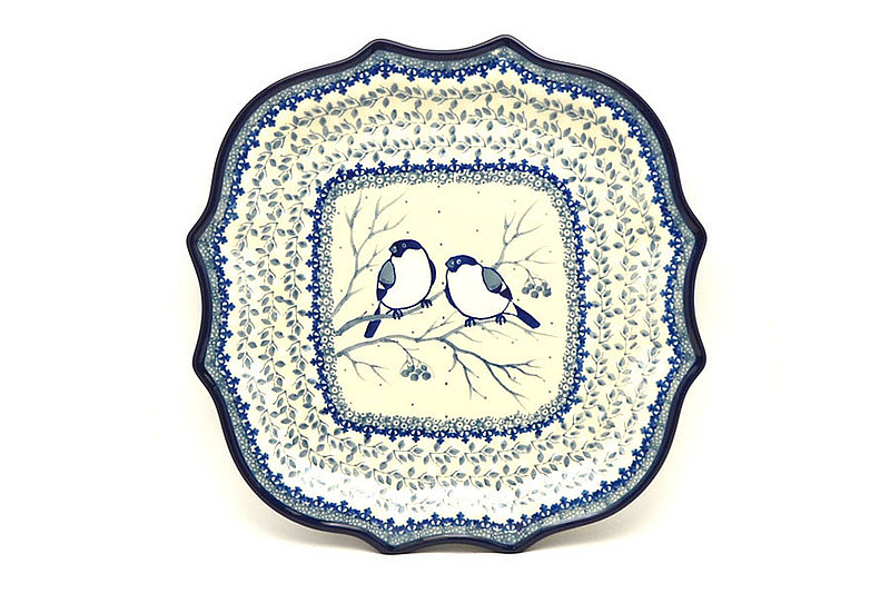 Ceramika Artystyczna Polish Pottery Plate - Serpentine Edge - Unikat Signature U4830 507-U4830 (Ceramika Artystyczna)