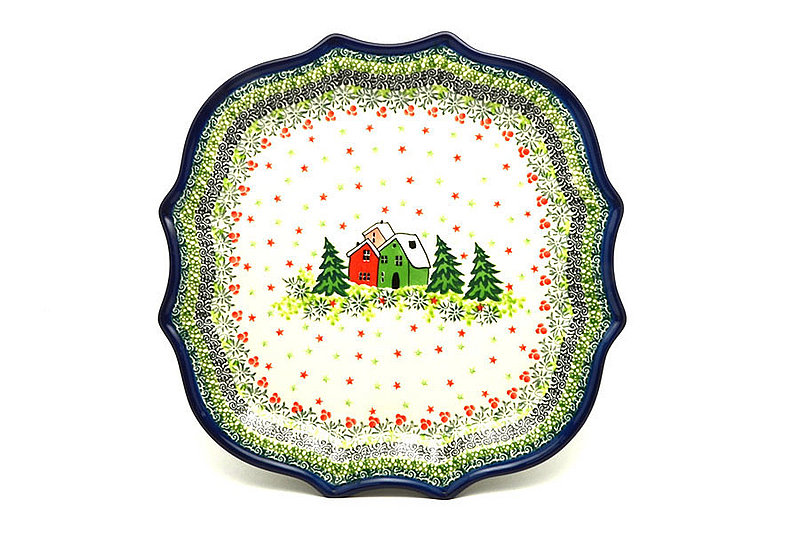 Ceramika Artystyczna Polish Pottery Plate - Serpentine Edge - Unikat Signature U5037 507-U5037 (Ceramika Artystyczna)