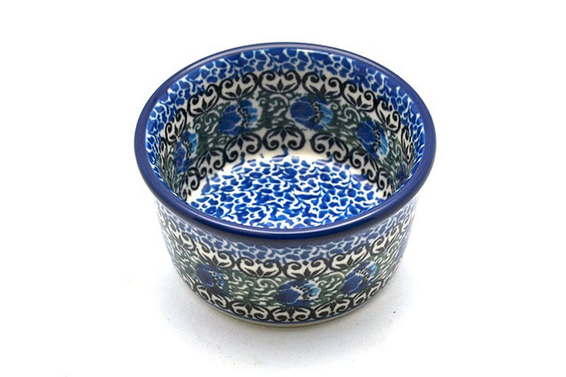 Polish Pottery Ramekin - Peacock Feather