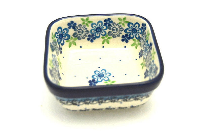 Ceramika Artystyczna Polish Pottery Ramekin - Square - Flower Works 428-2633a (Ceramika Artystyczna)