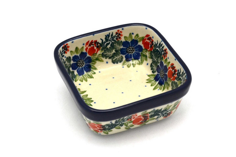 Ceramika Artystyczna Polish Pottery Ramekin - Square - Garden Party 428-1535a (Ceramika Artystyczna)