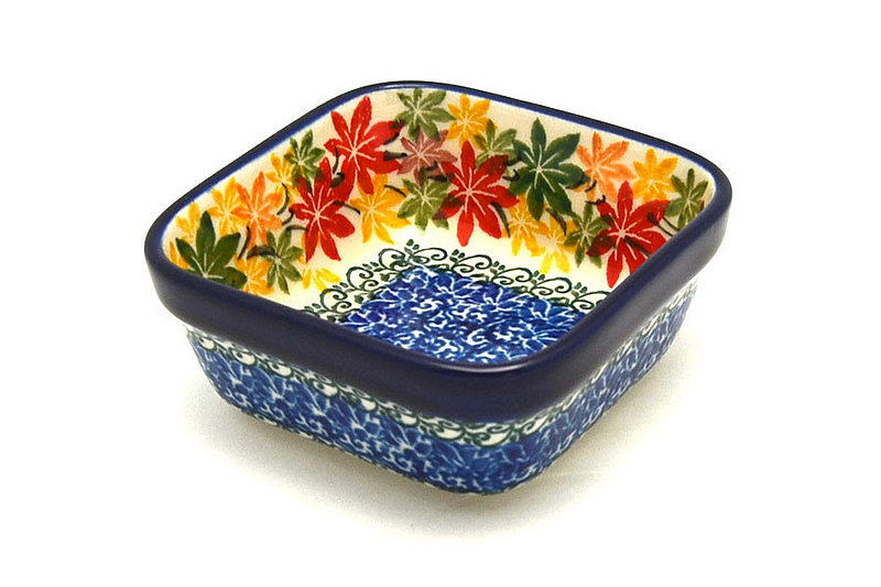 Ceramika Artystyczna Polish Pottery Ramekin - Square - Maple Harvest 428-2533a (Ceramika Artystyczna)