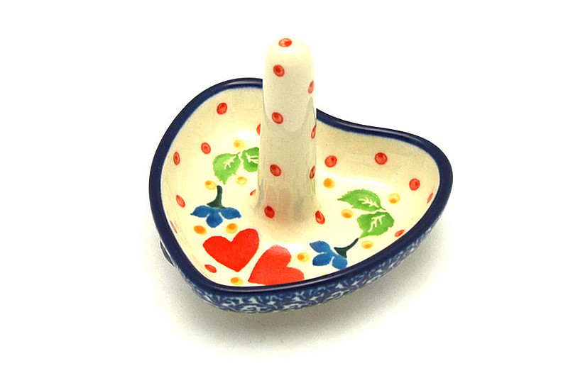 Ceramika Artystyczna Polish Pottery Ring Holder - Sweet Hearts 904-2732a (Ceramika Artystyczna)