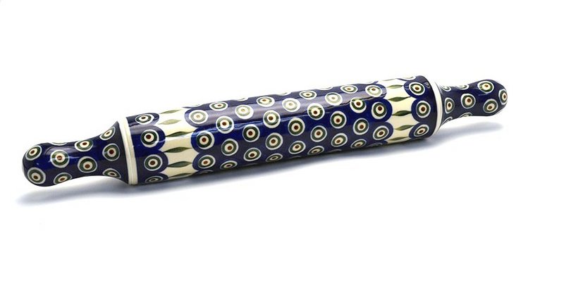 Polish Pottery Rolling Pin - Peacock